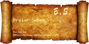 Breier Sebes névjegykártya